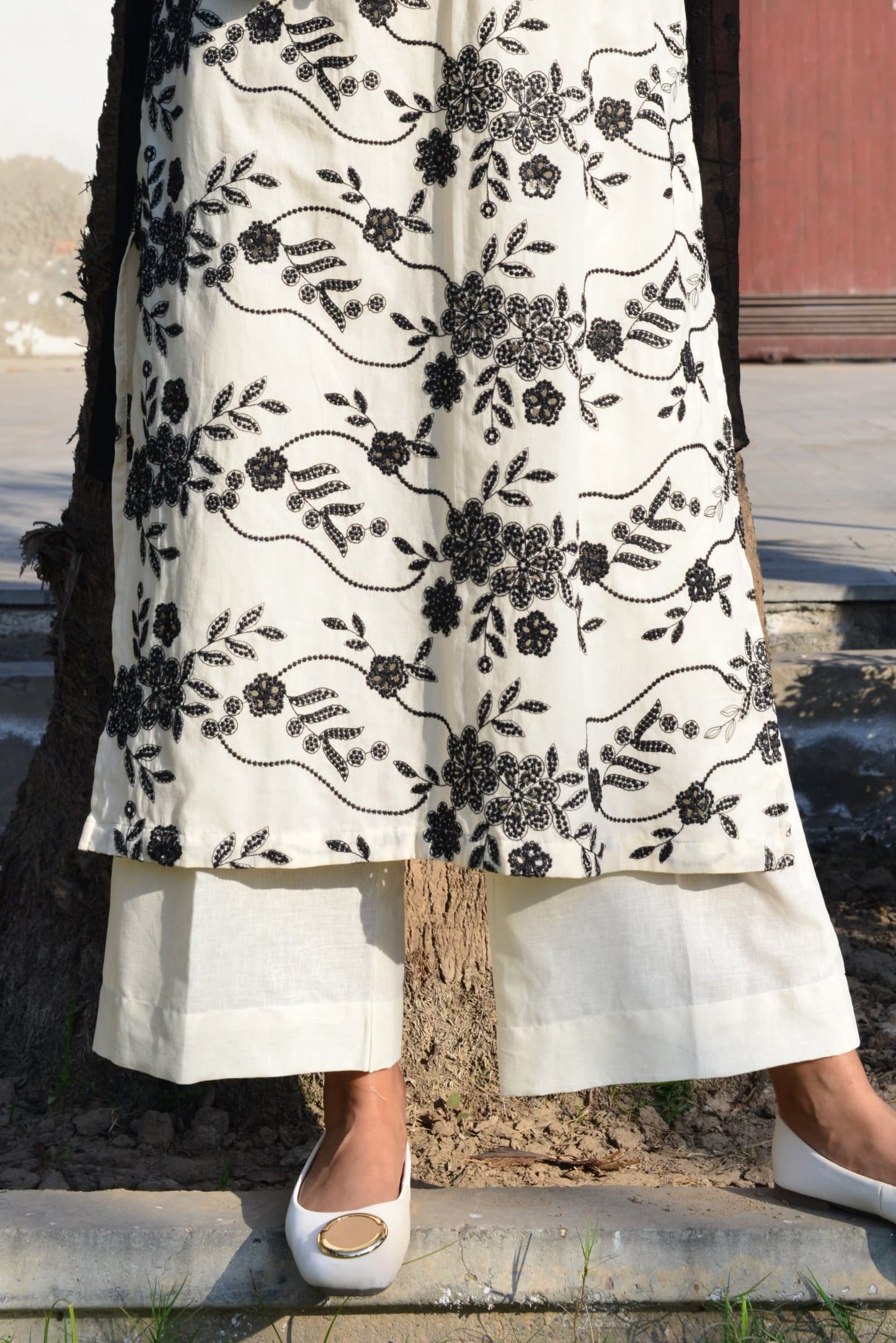TEXTURED COTTON CULOTTES