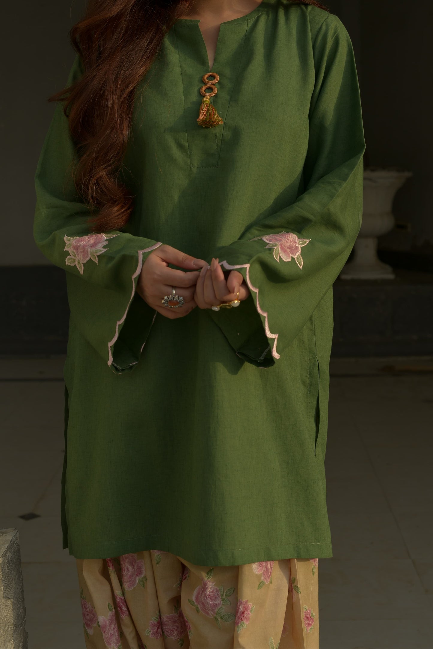 EMERALD-EMBOIDERED 2PC SET