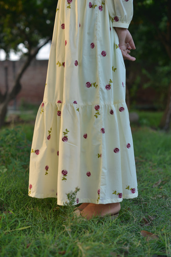 White Embroidered Long Dress