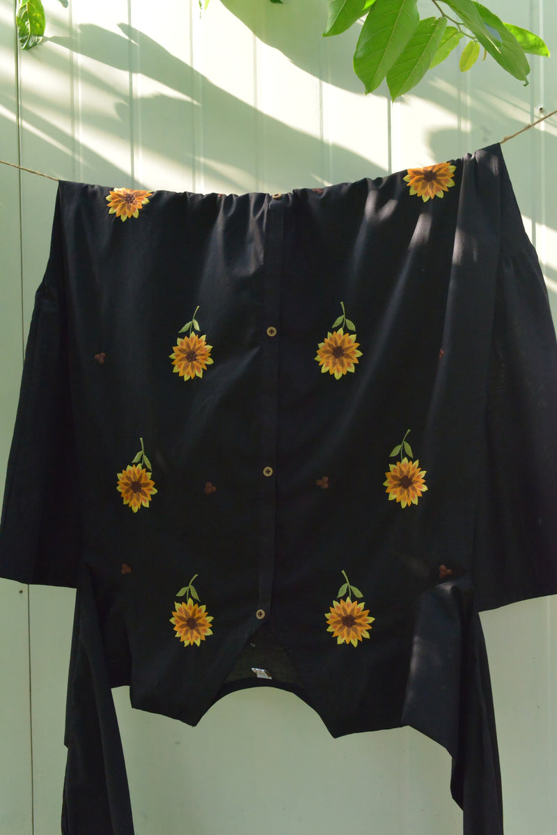 Sunflower Embroidered Long Dress