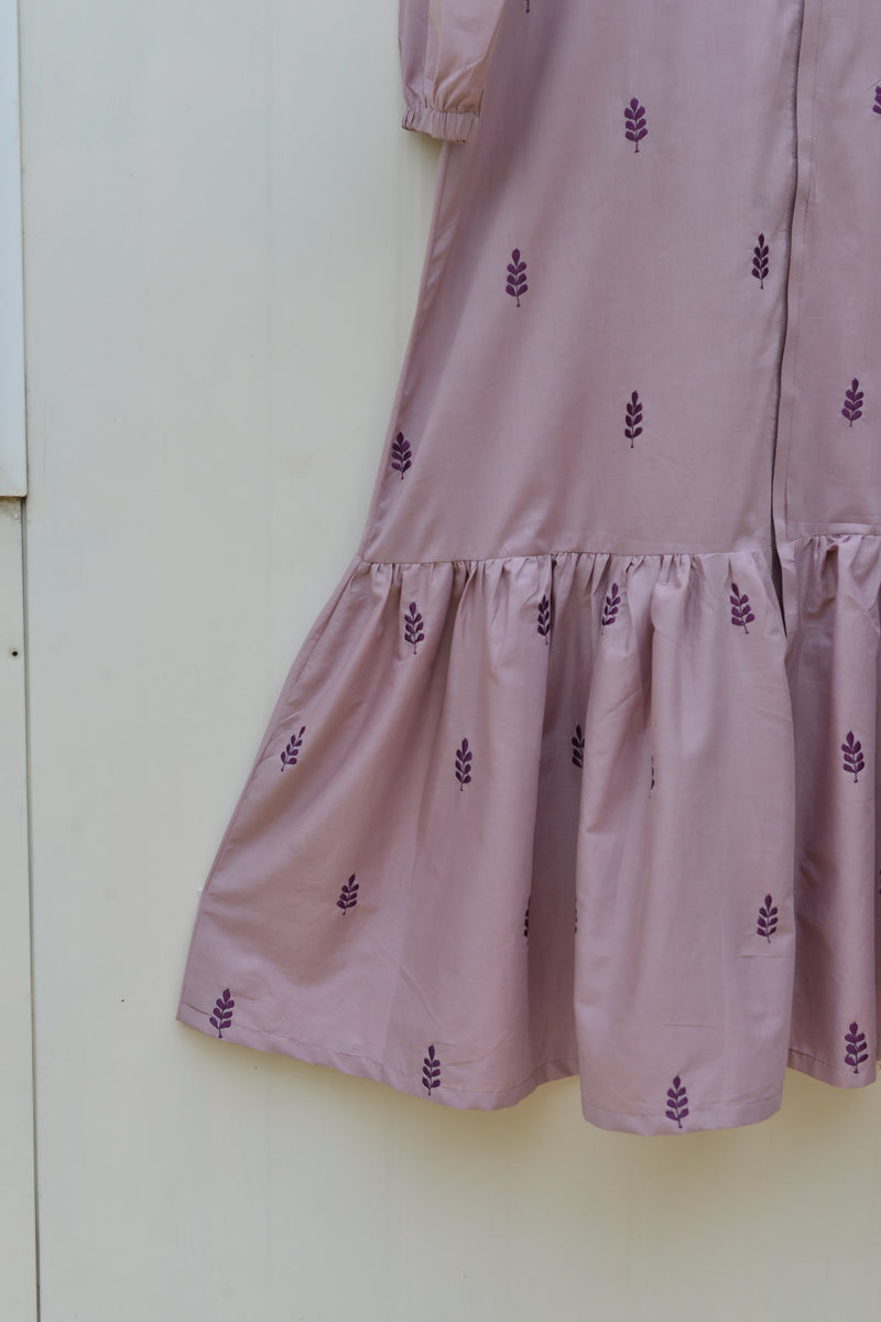 Lavender Embroidered Long Dress