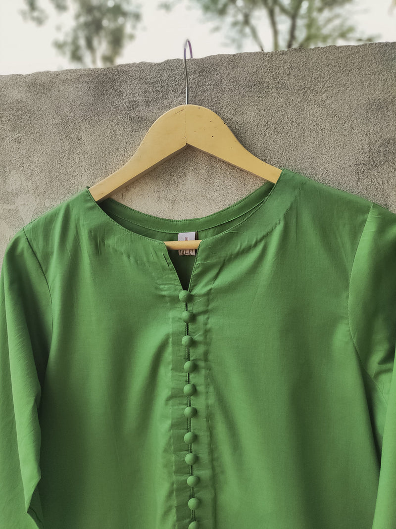 Green Embroidered Long Kurta