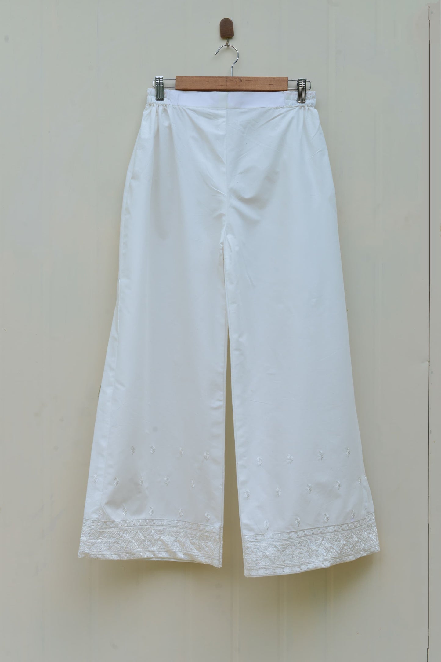 Embroidered Cotton Flared pants