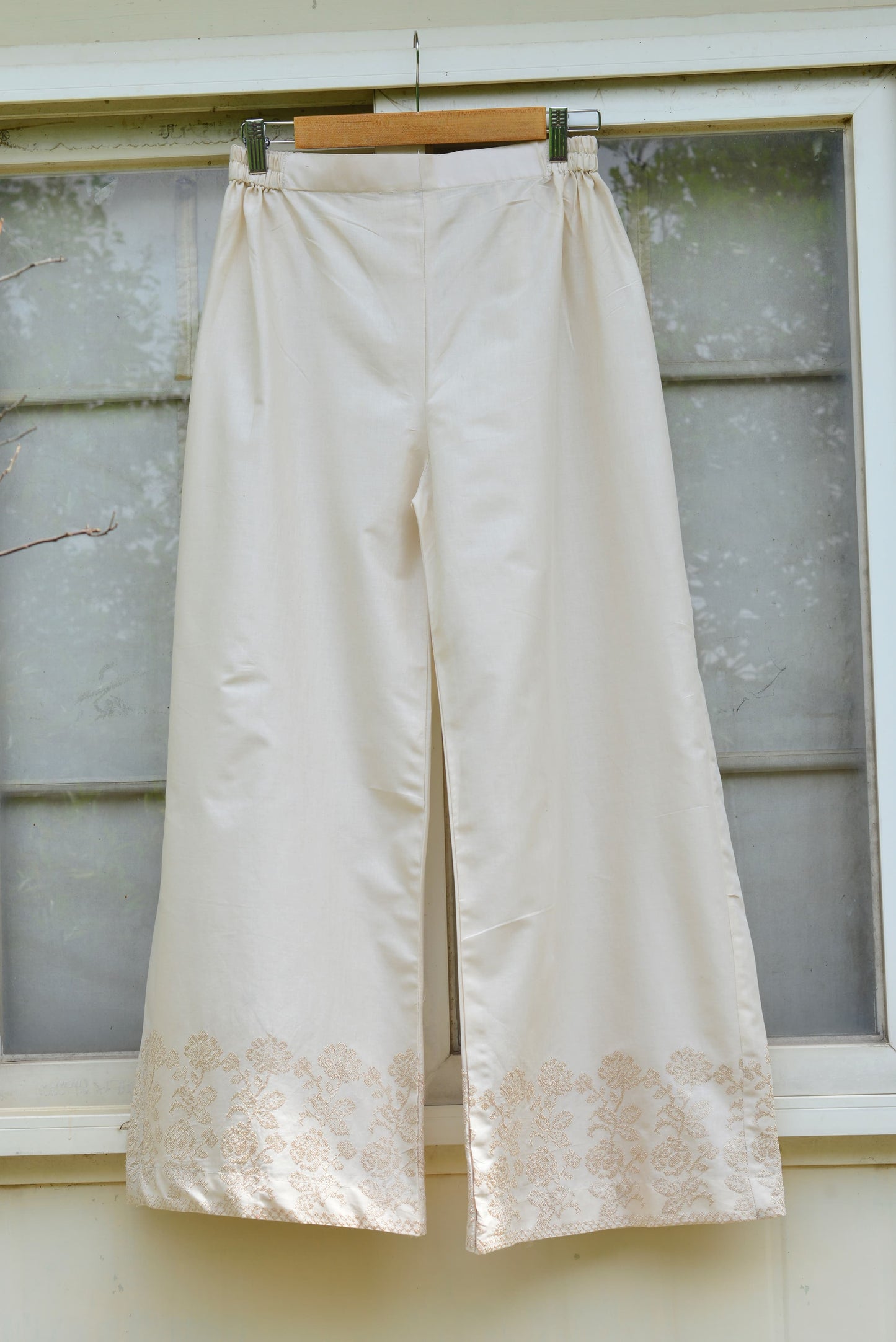 Embroidered Cotton Flared pants