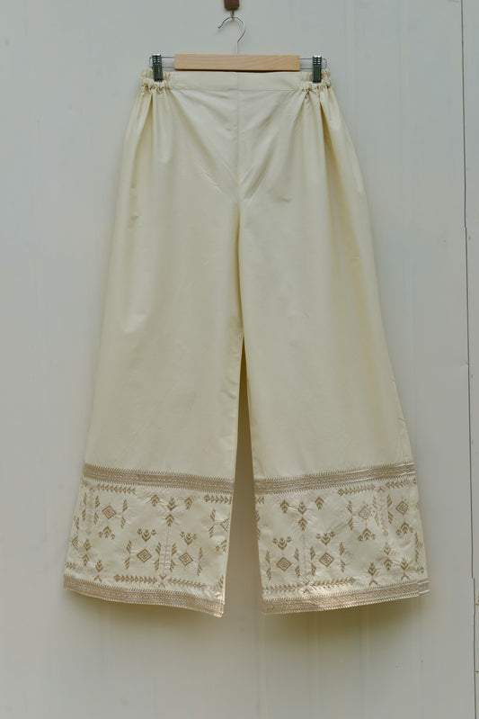 Embroidered flared cotton cullotes