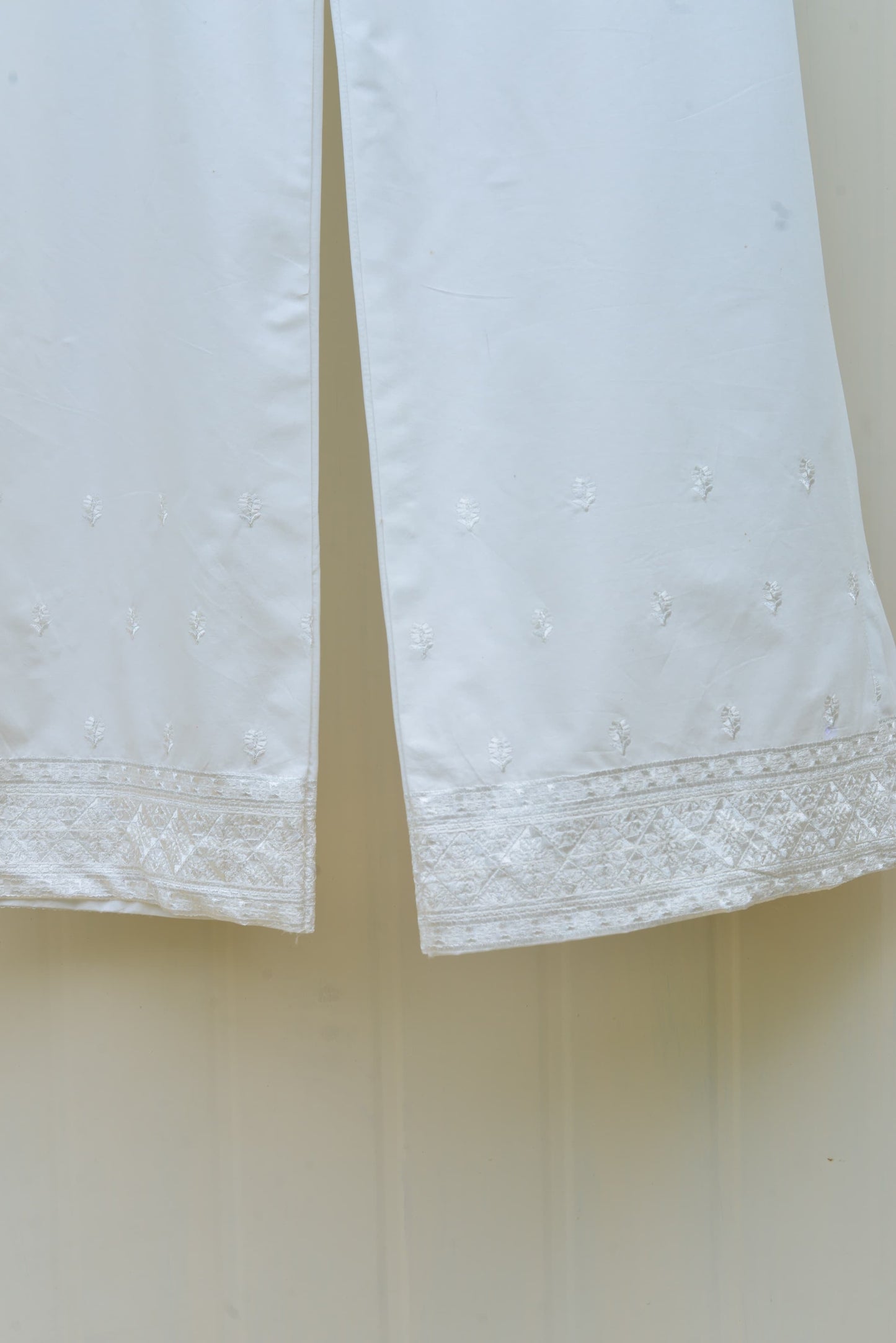 Embroidered Cotton Flared pants