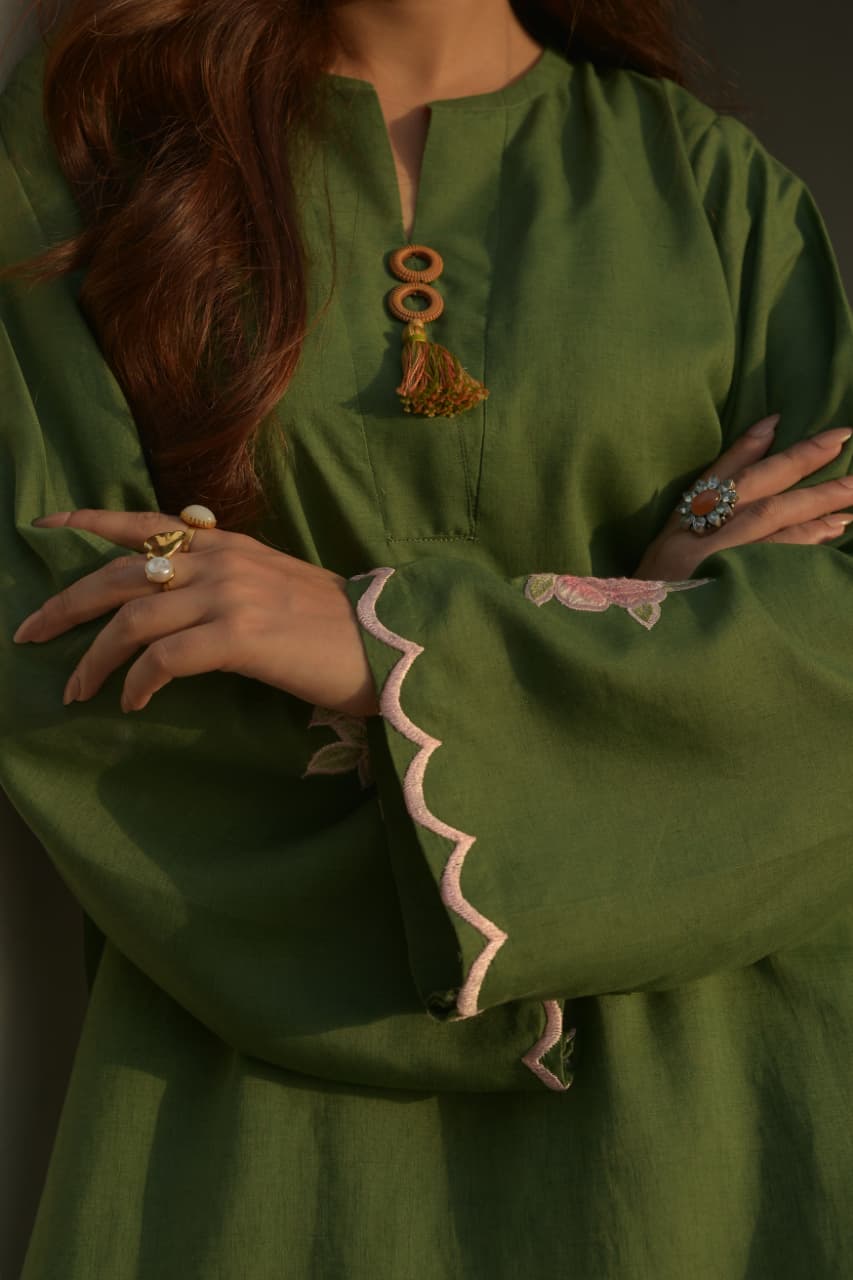 EMERALD-EMBOIDERED 2PC SET