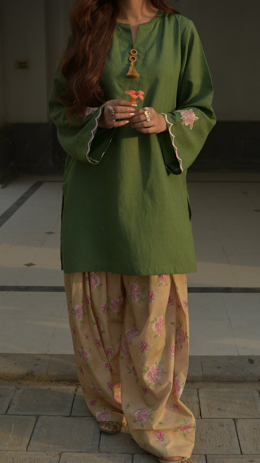 EMERALD-EMBOIDERED 2PC SET