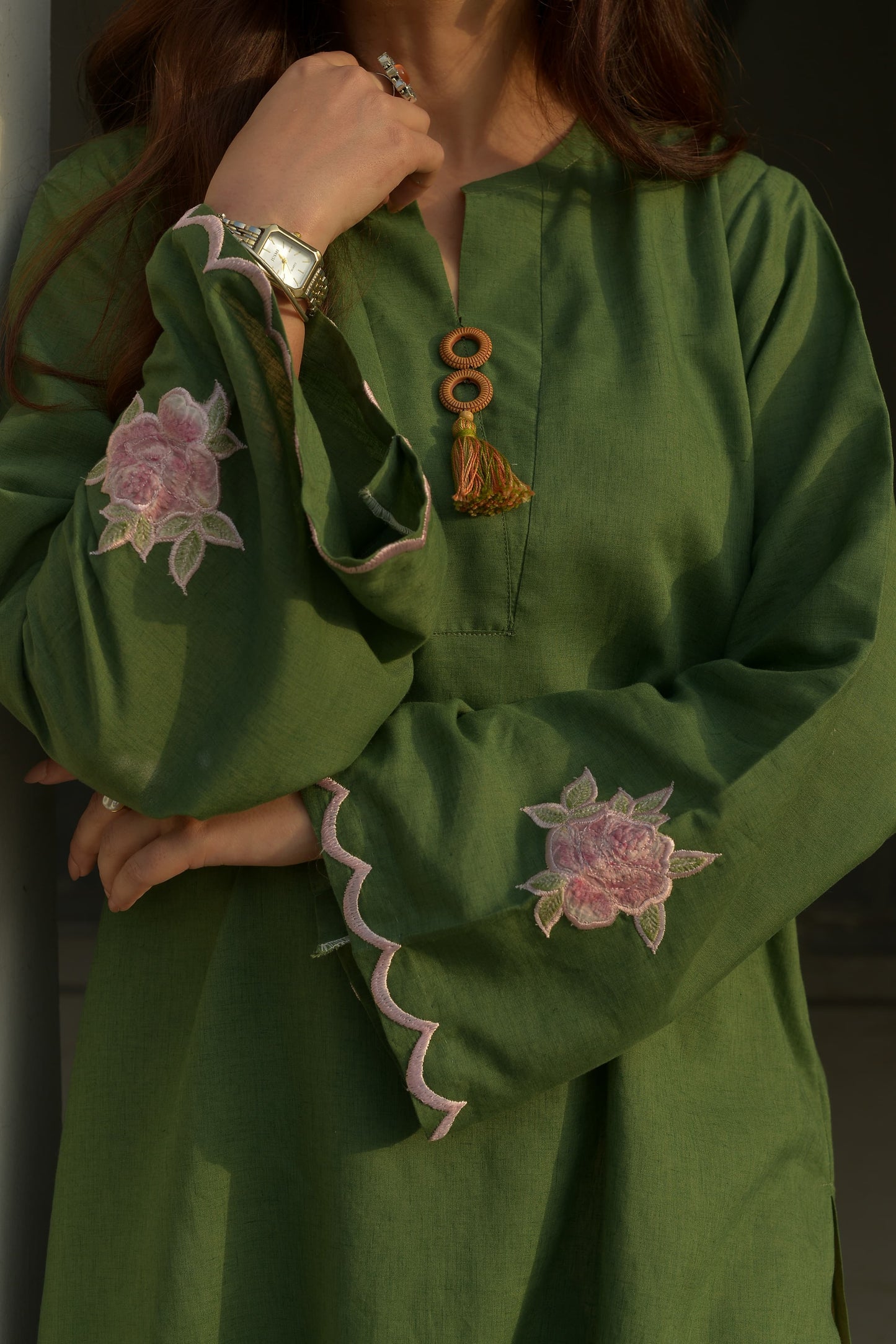 EMERALD-EMBOIDERED 2PC SET
