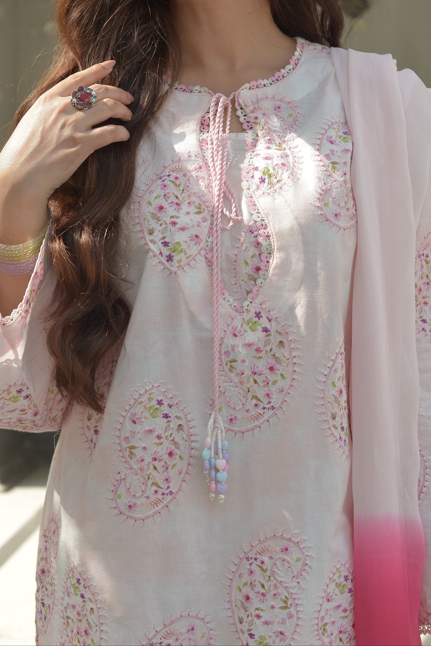 PASTEL PINK-EMBROIDERED 3PC SET