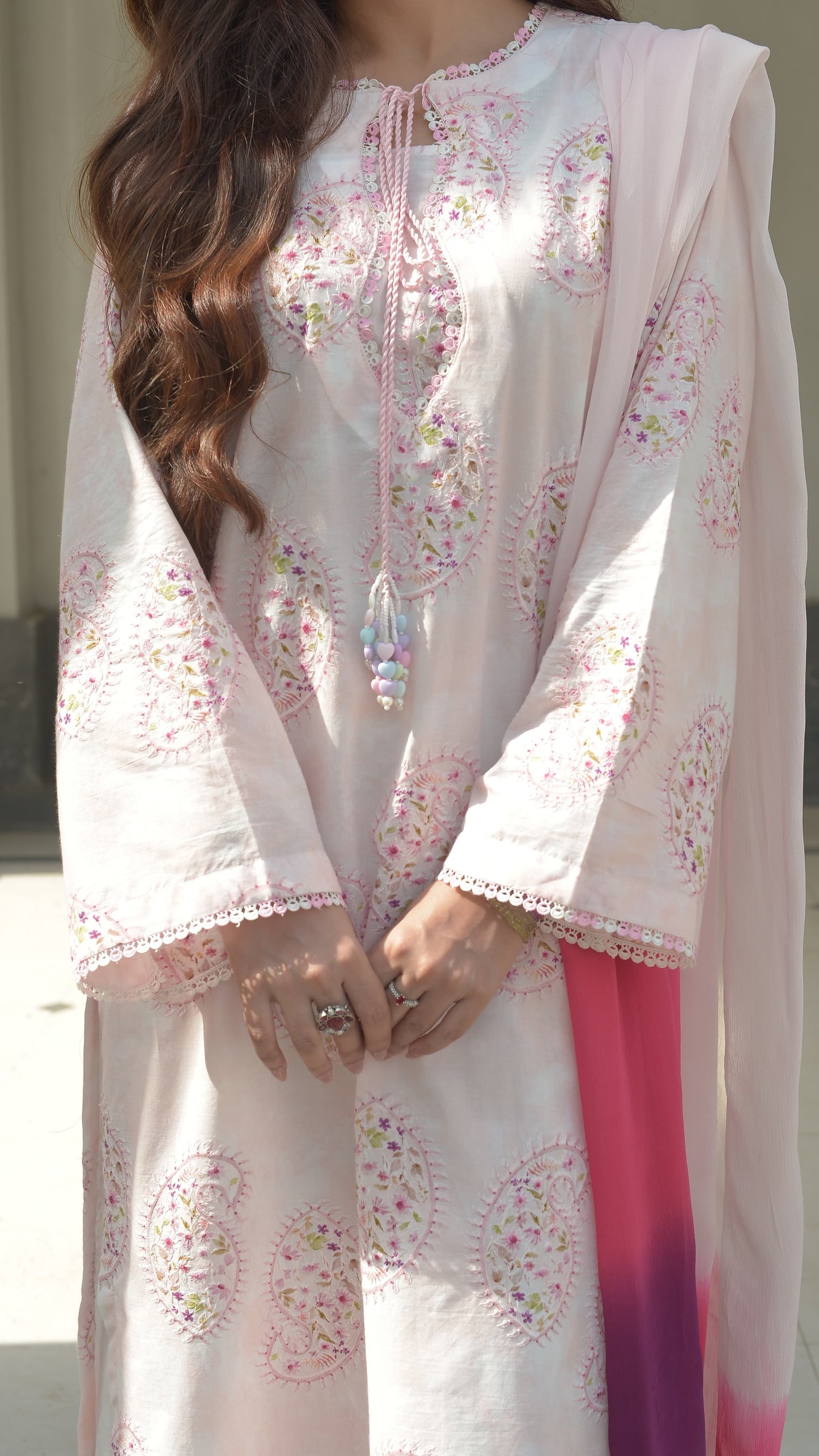 PASTEL PINK-EMBROIDERED 3PC SET