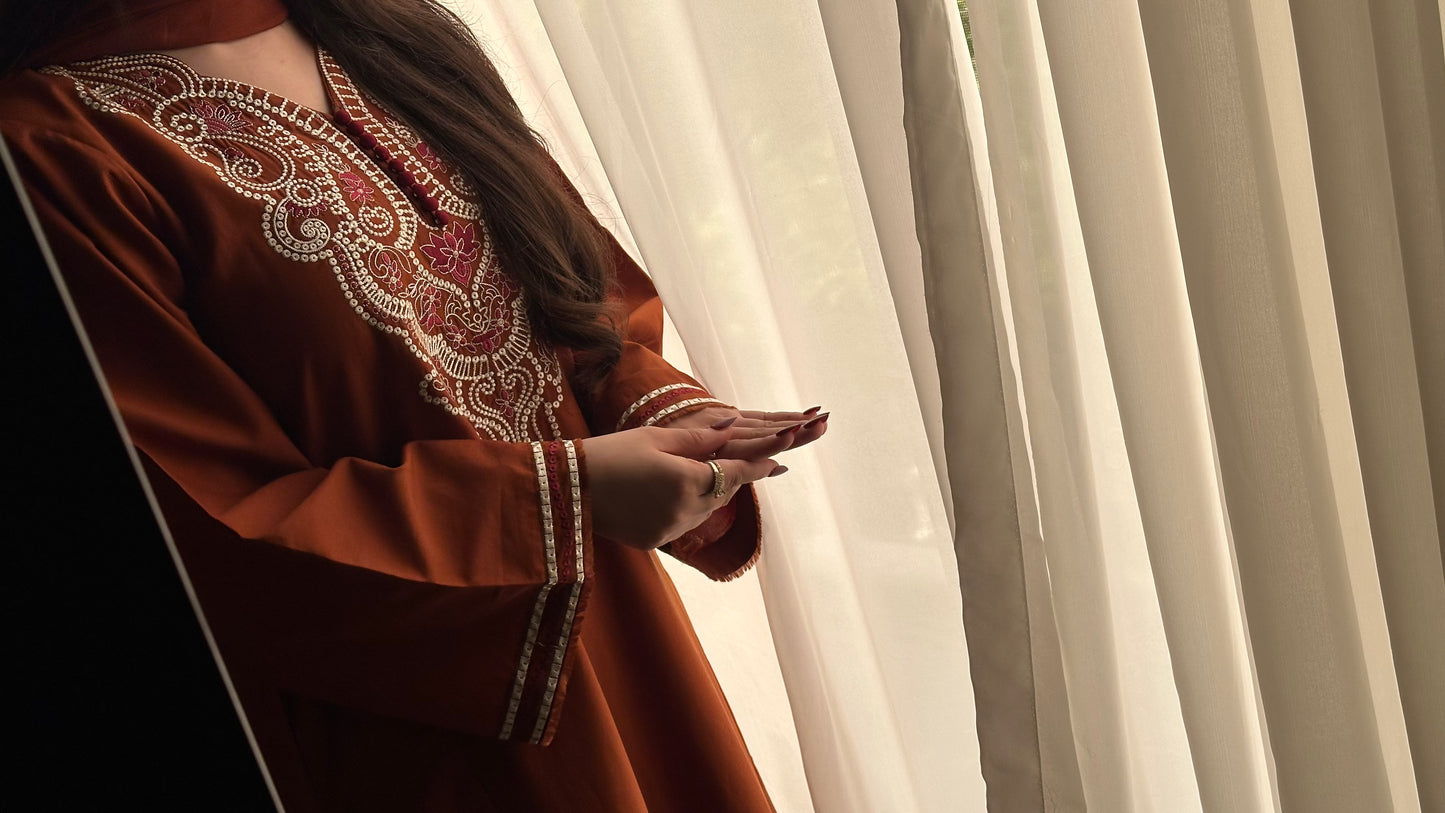RUST-3PC EMBROIDERED SET