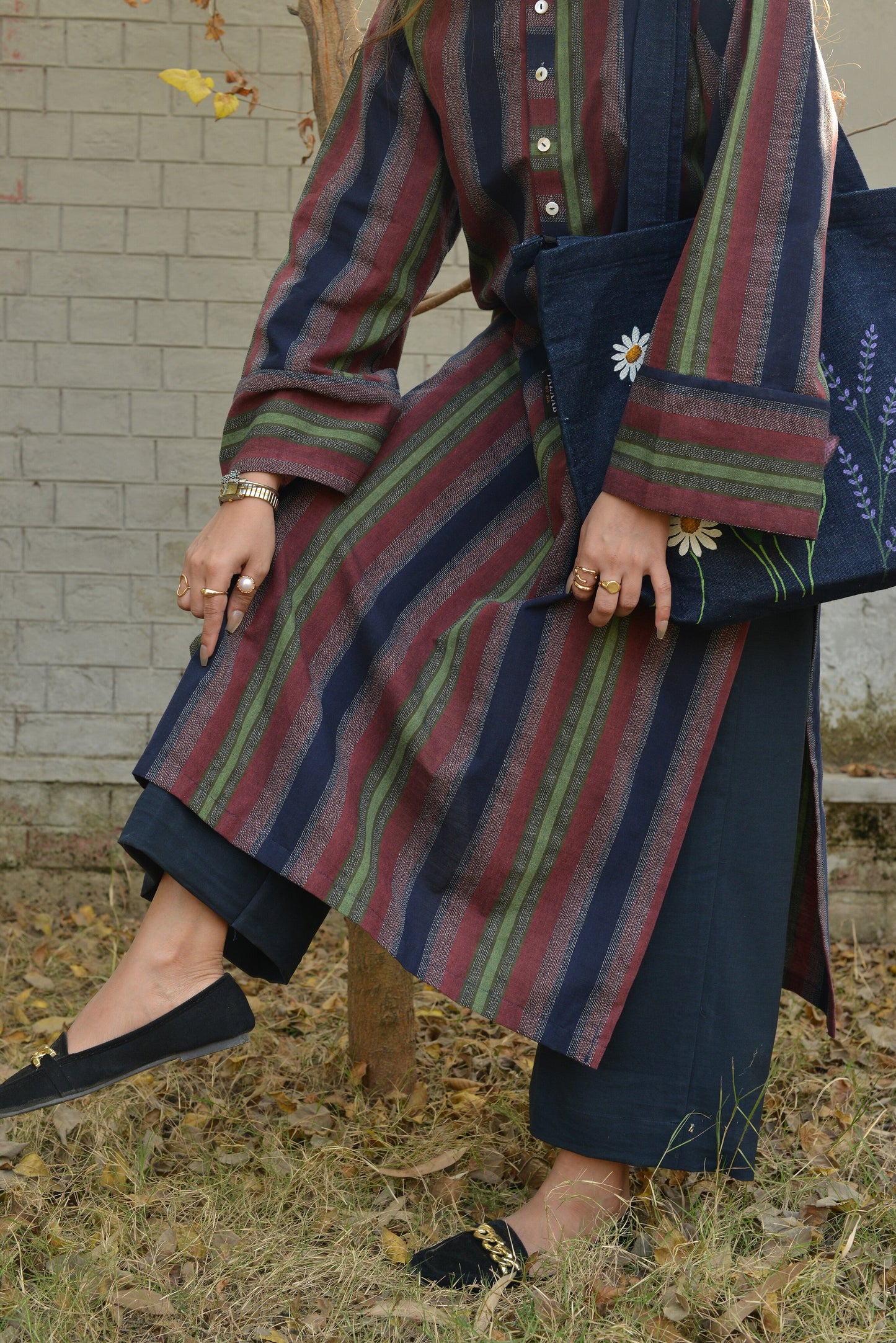 BLUEBERRY STRIPPED KURTA