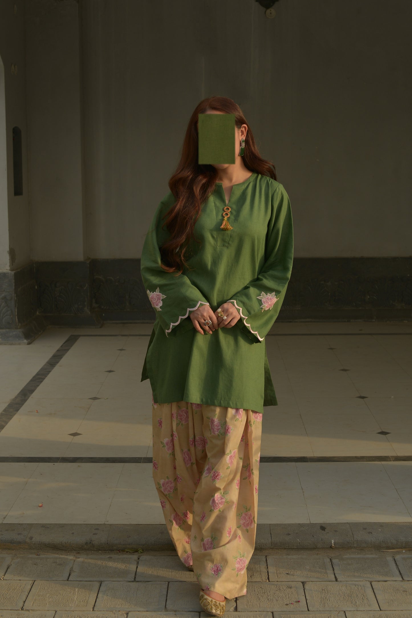 EMERALD-EMBOIDERED 2PC SET