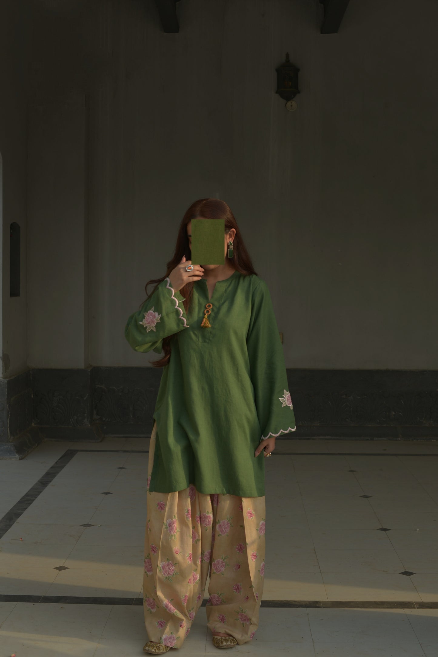 EMERALD-EMBOIDERED 2PC SET