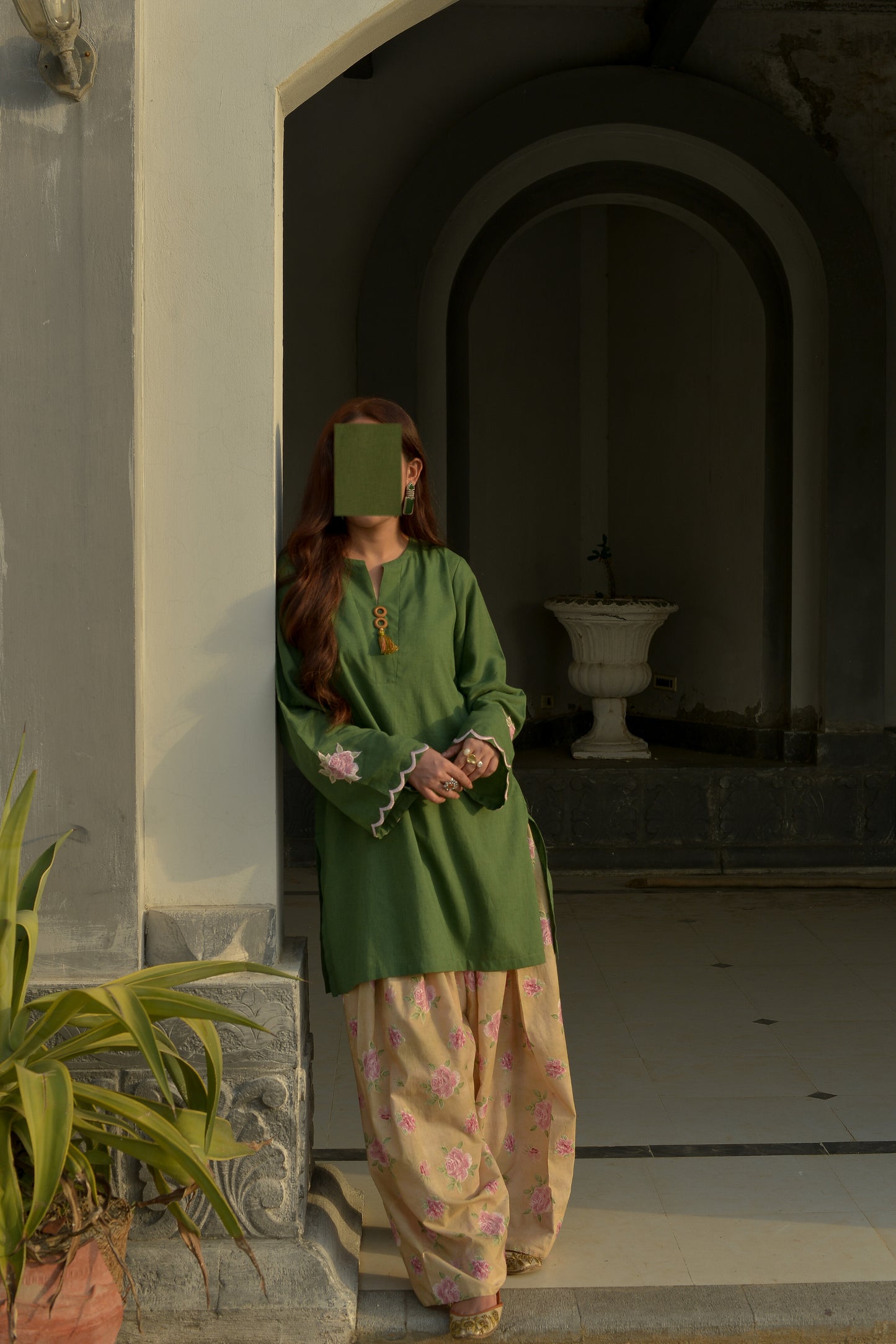 EMERALD-EMBOIDERED 2PC SET