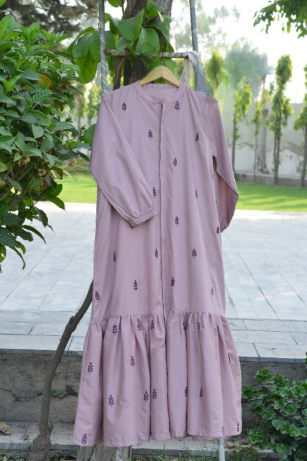 Lavender Embroidered Long Dress